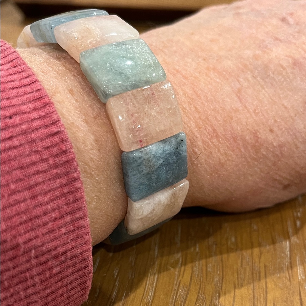 Aquamarine Morganite Multicolor Beryl Chunky Bracelet
